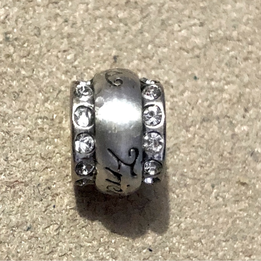 🆕Brighton Friends bead in brushed silver Clear crystals on edges Retired - Picture 2 of 6